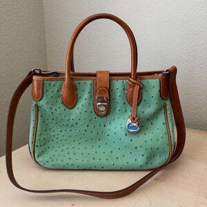 D&B Ostrich Skin Satchel Color Seafoam